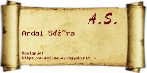 Ardai Sára névjegykártya