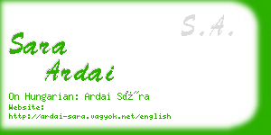 sara ardai business card